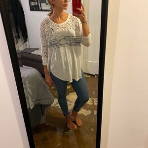 free people sporty crochet tee